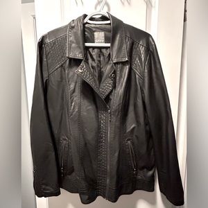 Reitman’s Size 18 Black Faux Leather Jacket